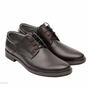 Pantofi barbati piele naturala negri casual-eleganti cu siret cod P69N