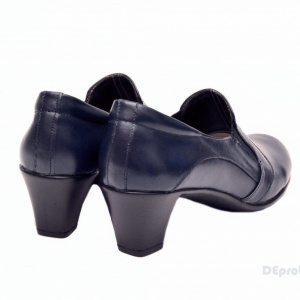 Pantofi dama eleganti bleumarin din piele naturala cu toc 6 cm cod P138