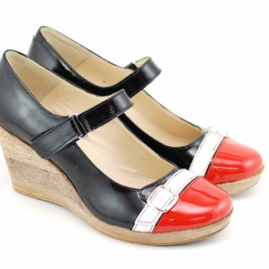 Pantofi dama eleganti - casual lacuiti din piele naturala cod P145