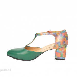 Pantofi dama eleganti din piele naturala, culori combinate cod P398