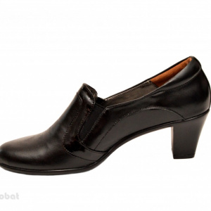 Pantofi dama eleganti negri din piele naturala cu toc 6 cm cod P137