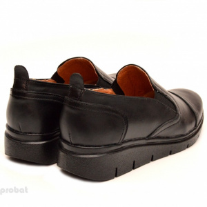 Pantofi dama negri sport-casual din piele naturala cu elastic cod P106