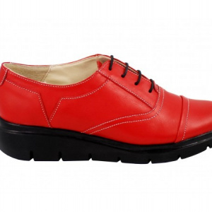 Pantofi dama rosii casual-eleganti din piele naturala cod P47R