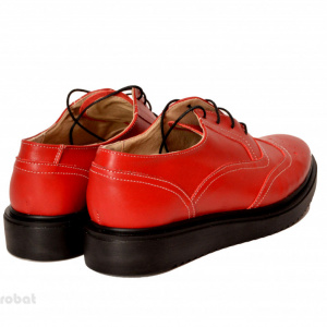 Pantofi dama rosii casual-eleganti din piele naturala Oxford cod P60R