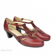 Pantofi grena dama eleganti din piele naturala cod P389