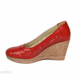Pantofi rosii dama din piele naturala cod P360