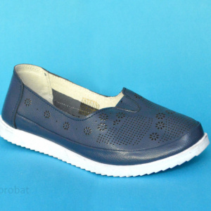 Pantofi sport dama din piele naturala, culoare bleumarin cod P706