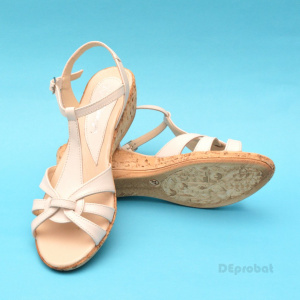 Sandale albe dama din piele naturala cod S44
