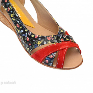 Sandale dama multicolore cu platforma din piele naturala cod S60