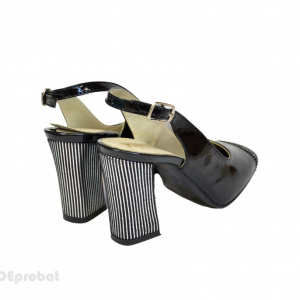 Sandale negre dama din piele naturala platforma 11 cm cod S316