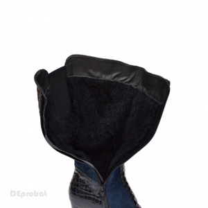 Cizme dama bleumarin din piele naturala cu toc cod LSG329 - LICHIDARE STOC