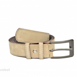 Curea piele naturala intoarsa bej (latime 3,3 cm) - Made in Romania C149