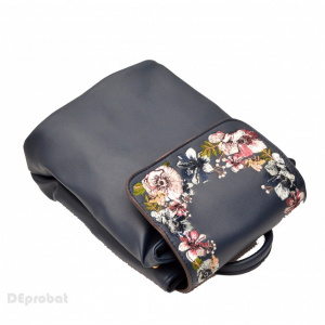 Geanta dama Good Mood - Rucsac bleumarin inflorat dama cod 313BLM