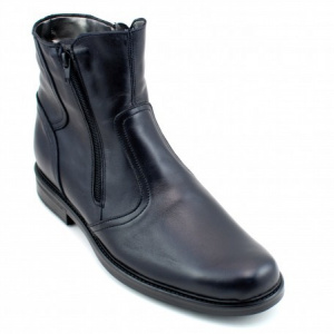 Ghete barbati piele naturala Negre casual-elegante cu fermoar cod G32N