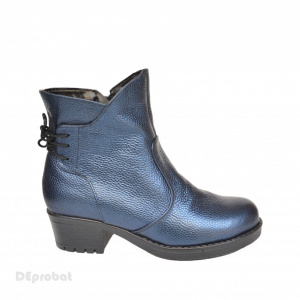 Ghete dama albastre din piele naturala cod G347
