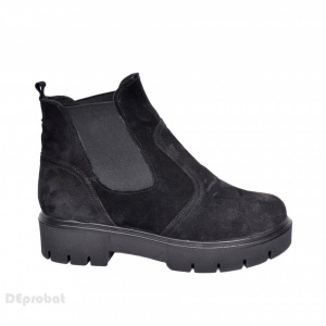 Ghete dama pentru primavara si toamna din piele naturala velur negru cod G50