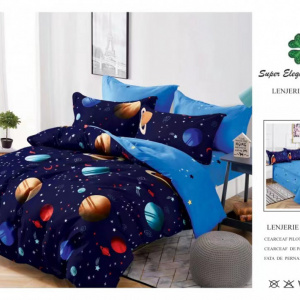 Lenjerie de pat din bumbac satinat Finet - Produs romanesc, calitate inalta - cod LJ535