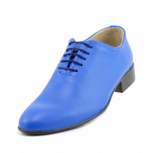 Pantofi barbatesti albastri piele naturala casual-eleganti cod P65A - Editie de LUX