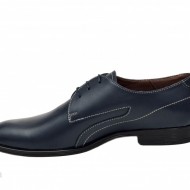 Pantofi barbatesti bleumarin lucrati manual piele naturala cod P154BL - Editie de LUX
