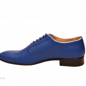 Pantofi barbati piele naturala albastri casual-eleganti cod P165A - Editie de LUX