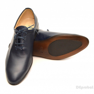 Pantofi barbati piele naturala bleumarin casual-eleganti cod P65BL - Editie de LUX