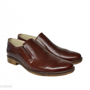 Pantofi barbati piele naturala maro cu elastic cod P46 - LICHIDARE STOC 41, 42