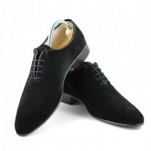 Pantofi barbati piele naturala velur negri casual-eleganti cod P65NV - Editie de LUX