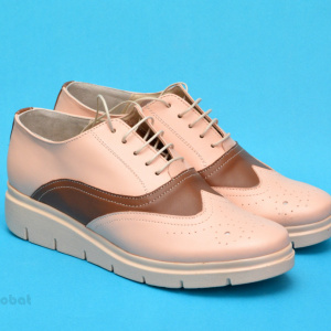 Pantofi dama bej casual-eleganti din piele naturala cod P174