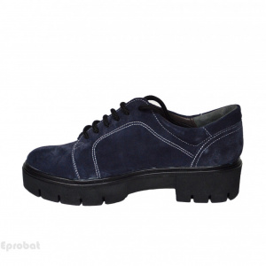 Pantofi dama bleumarin lucrati manual din piele naturala velur cod P201