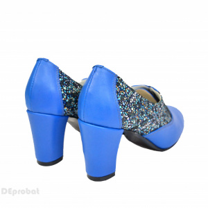 Pantofi dama din piele naturala, culoare albastru regal cod P382