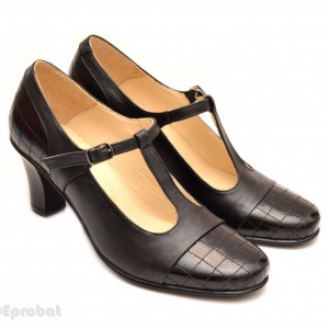 Pantofi dama din piele naturala negri cod P58 - Made in Romania