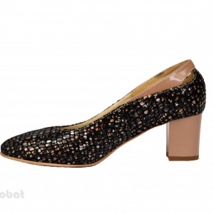 Pantofi dama eleganti cu toc imbracat in piele naturala cod P342