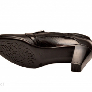 Pantofi dama eleganti negri din piele naturala cu toc 6 cm cod P137