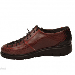 Pantofi dama grena cu siret din piele naturala cod P182