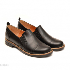 Pantofi dama negri casual-eleganti din piele naturala cu elastic cod P104