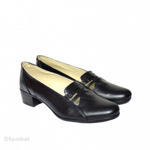 Pantofi dama negri eleganti din piele naturala cod P602
