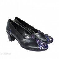 Pantofi dama negri eleganti din piele naturala cod P610