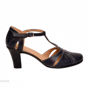 Pantofi dama piele naturala bleumarin cu bareta cod P126BLM - Made in Romania