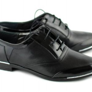 Pantofi dama piele naturala negri cu siret cod P50N - Made in Romania