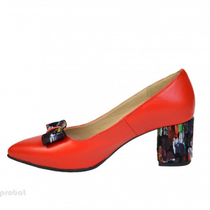 Pantofi rosii dama eleganti din piele naturala cod P379