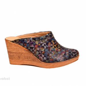 Saboti dama piele naturala Multicolori lucrati manual cod SB27