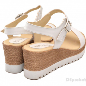 Sandale dama albe cu platforma din piele naturala cod S24ALB