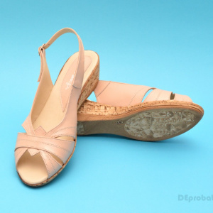 Sandale dama casual - elegante bej din piele naturala cod S18