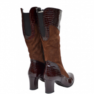 Cizme dama maro din piele naturala cod LSG326 - LICHIDARE STOC