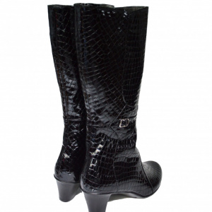 Cizme dama negre din piele naturala cod G623
