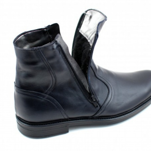 Ghete barbati piele naturala Negre casual-elegante cu fermoar cod G32N