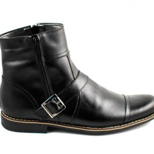 Ghete barbati piele naturala Negre casual-elegante cu fermoar cod G35N
