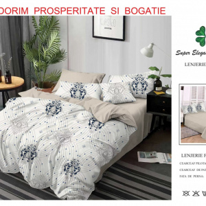 Lenjerie de pat din bumbac satinat Finet - Produs romanesc, calitate inalta - cod LJ717