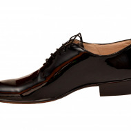 Pantofi barbatesti negri lacuiti din piele naturala casual-eleganti cod P65NL - Editie de LUX