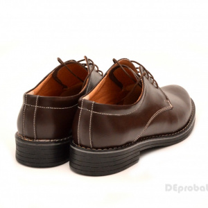 Pantofi barbati piele naturala maro casual-eleganti cu siret cod P69M